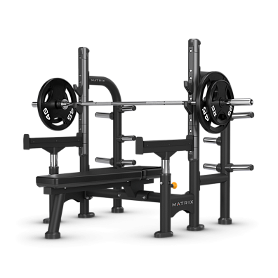 Скамья горизонтальная для жима со страховочными упорами Matrix Magnum MG-A78S | Matrix Fitness | mtrx-fitness.ru