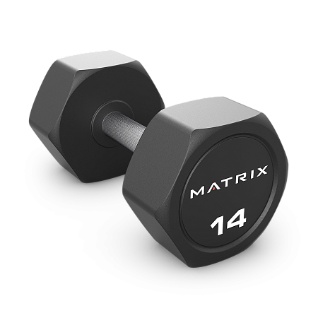 Гексагональные гантели с уретановым покрытием 12 кг. Matrix MAC-12URE-HEXDB | Matrix Fitness | mtrx-fitness.ru