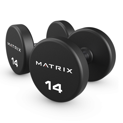 Гантели с уретановым покрытием, 2 кг. Matrix MAC-02URE-DB-R | Matrix Fitness | mtrx-fitness.ru
