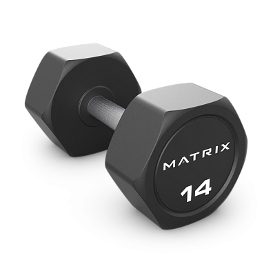 Гексагональные гантели с уретановым покрытием 12 кг. Matrix MAC-12URE-HEXDB | Matrix Fitness | mtrx-fitness.ru
