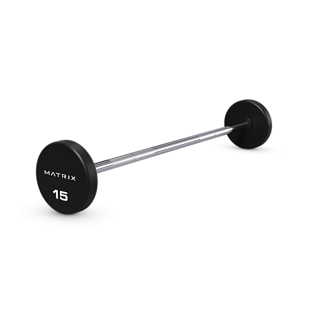 Штанга фиксированная обрезиненная 15 кг. Matrix MAC-15RUB-BBST-R | Matrix Fitness | mtrx-fitness.ru