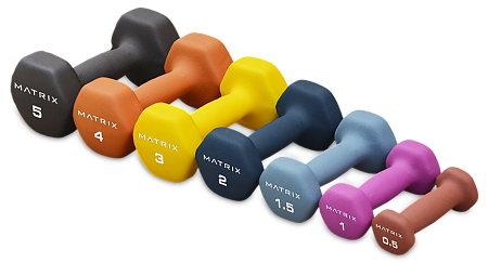 Гантель с неопреновым покрытием 4 кг, цвет красный Matrix MAC-04NEOP-DB | Matrix Fitness | mtrx-fitness.ru