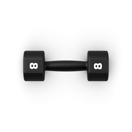 Гантель с уретановым покрытием Squircle (скругленный квадрат) 3 кг. Matrix MAC-03URP-STUDB | Matrix Fitness | mtrx-fitness.ru