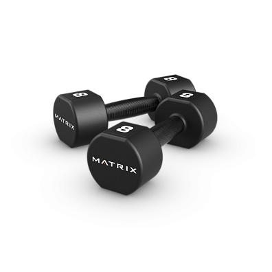 Гантель с уретановым покрытием Squircle (скругленный квадрат) 9 кг. Matrix MAC-09URP-STUDB | Matrix Fitness | mtrx-fitness.ru
