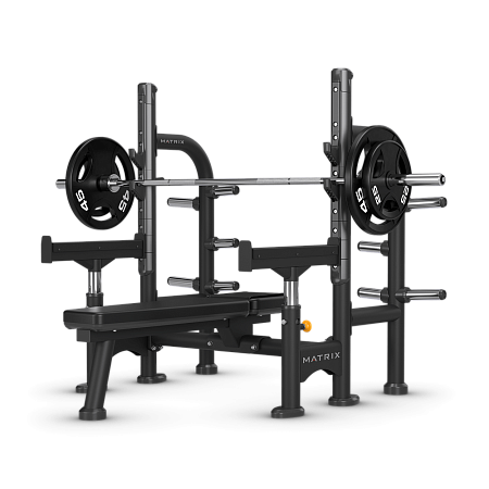 Скамья горизонтальная для жима со страховочными упорами Matrix Magnum MG-A78S | Matrix Fitness | mtrx-fitness.ru